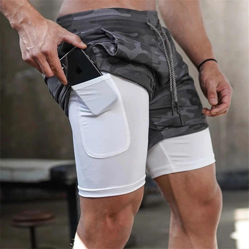 2 In 1 Double-deck Quick Dry Running Shorts