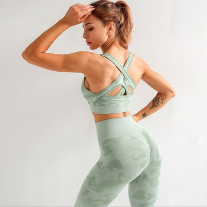 Slim Leopard Print Fitness Yoga Sports Set