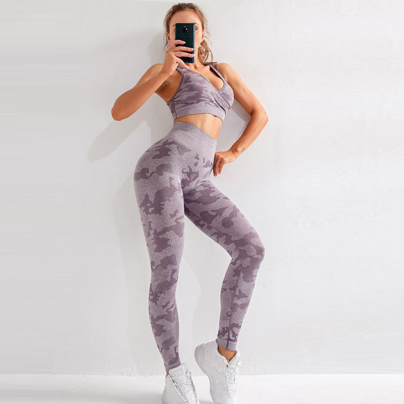 Slim Leopard Print Fitness Yoga Sports Set